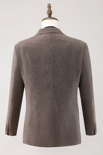 Marron revers cranté 3 pièces simple boutonnage costumes de bal pour hommes